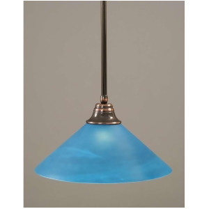 Toltec Lighting Stem Pendant Black Copper 16' Blue Italian Glass 26-Bc-415 - All
