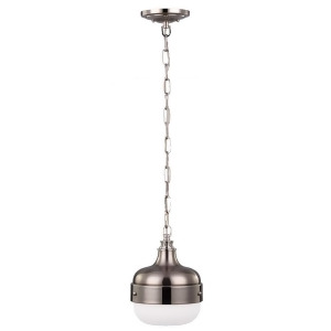 Feiss 1-Light Mini Pendant Polished Nickel / Brushed Steel P1282pn-bs - All