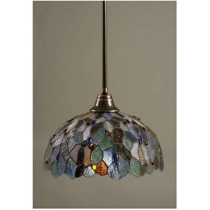 Toltec Lighting Stem Pendant 16' BlueMosaic Tiffany Glass 26-Bc-995 - All