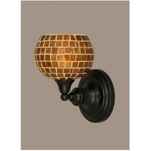 Toltec Lighting Wall Sconce Matte Black Finish 6'Mosaic Glass 40-Mb-402 - All