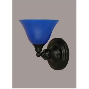 Toltec Lighting Wall Sconce Matte Black 7' Blue Italian Glass 40-Mb-4155 - All