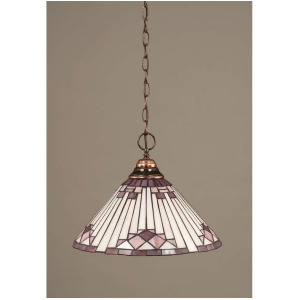 Toltec Lighting Chain Hung Pendant 15' Purple Sunray Tiffany Glass 10-Bc-938 - All