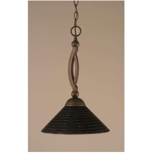 Toltec Lighting Bow Pendant Bronze 12' Charcoal Spiral Glass 271-Brz-442 - All