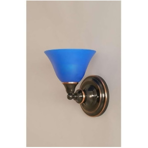 Toltec Lighting Wall Sconce Black Copper 7' Blue Italian Glass 40-Bc-4155 - All