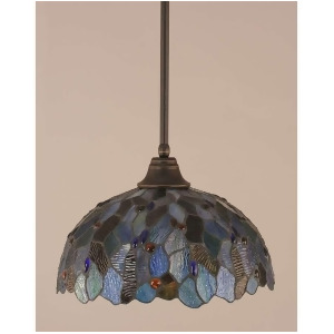 Toltec Lighting Stem Pendant 16' BlueMosaic Tiffany Glass 26-Dg-995 - All