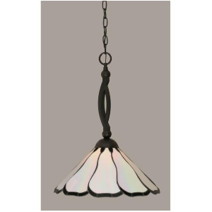 Toltec Lighting Bow Pendant 16' Pearl Black Flair Tiffany Glass 271-Mb-912 - All