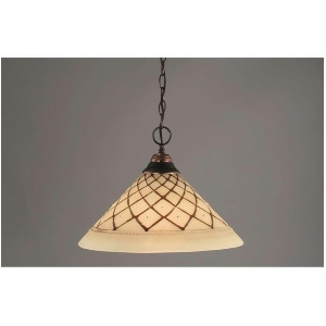 Toltec Lighting Chain Hung Pendant 16' Chocolate Icing Glass 10-Bc-718 - All
