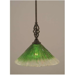 Toltec Lighting Elegante Mini Pendant 12' Kiwi Green Crystal Glass 80-Dg-447 - All