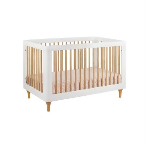 Babyletto Lolly 3-in-1 Convertible Crib w/ Toddler Rail White/Natural M9001wn - All