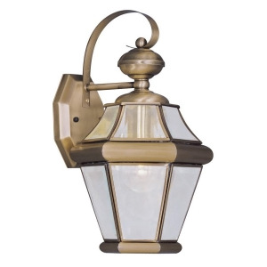 Livex Lighting Georgetown Outdoor Wall Lantern in Antique Brass 2161-01 - All