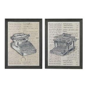 Sterling Industries Antique Typewriter Prints on Glass Set of 2 26-8663-S2 - All