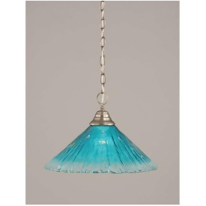 Toltec Lighting Chain Hung Pendant 16' Teal Crystal Glass 10-Bn-715 - All