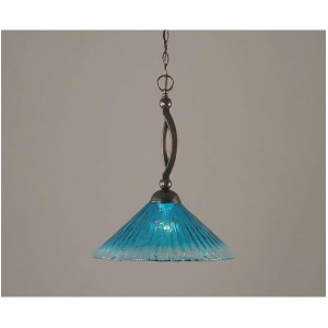 Toltec Lighting Bow Pendant Black Copper 16' Teal Crystal Glass 271-Bc-715 - All