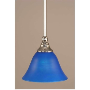 Toltec Lighting Stem Mini Pendant Chrome 7' Blue Italian Glass 23-Ch-4155 - All