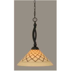 Toltec Lighting Bow Pendant Matte Black 16' Chocolate Icing Glass 271-Mb-718 - All