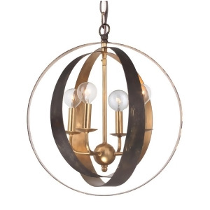 Crystorama Luna 4 Light Bronze Gold Sphere Mini Chandelier 584-Eb-ga - All