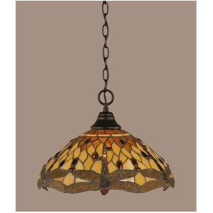 Toltec Lighting 'Chain Hung Pendant 16' Amber Dragonfly 10-Mb-946 - All