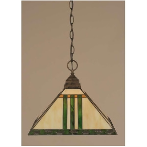 Toltec Lighting Chain Hung Pendant Tiffany Glass 12-Brz-957 - All