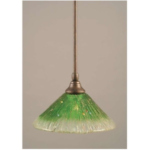 Toltec Lighting Stem Mini Pendant 10' Kiwi Green Crystal Glass 23-Brz-437 - All