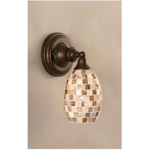 Toltec Lighting Wall Sconce Shown Bronze Finish 5' Seashell Glass 40-Brz-408 - All