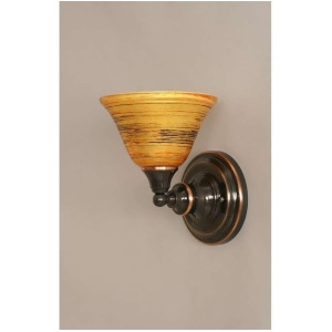 Toltec Lighting Wall Sconce Black Copper 7' Firre Saturn Glass 40-Bc-454 - All