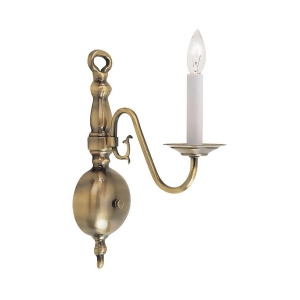 Livex Lighting Williamsburg Wall Sconce in Antique Brass 5001-01 - All