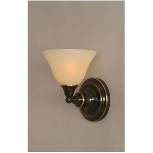 Toltec Lighting Wall Sconce Black Copper 7' Amber Marble Glass 40-Bc-503 - All