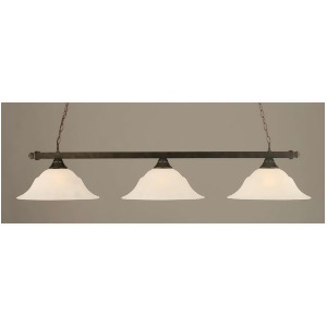 Toltec Lighting Square 3Light Billiard Light White Marble Glass 803-Brz-53615 - All