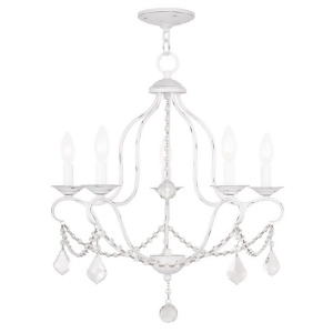 Livex Lighting Chesterfield Chandelier in Antique White 6435-60 - All