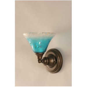 Toltec Lighting Wall Sconce Bronze Finish 7' Teal Crystal Glass 40-Brz-458 - All