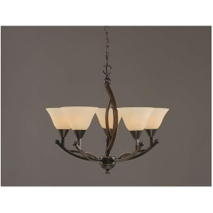 Toltec Lighting Bow 5 Light Chandelier 7' Amber Marble Glass 275-Bc-503 - All