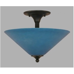 Toltec Lighting Semi-Flush 2 Bulbs 16' Blue Italian Glass 121-Mb-415 - All