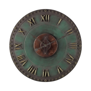 Sterling Ind. Metal Roman Numeral Outdoor Wall Clock with Gold 128-1004 - All