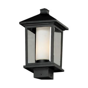 Z-lite Mesa Outdoor Post Lt 8x14 Black Clear Beveled Out/Opal In 538Phm-bk - All