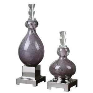Uttermost Charoite Purple Glass Bottles S/2 19842 - All