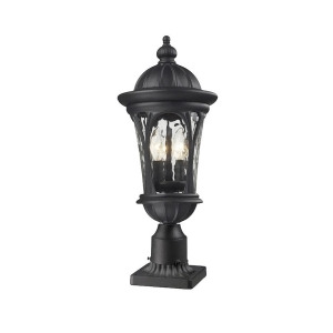 Z-lite Doma Outdoor Pier Mount 9x22.25 Black Water Glass 543Phm-bk-pm - All