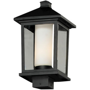 Z-lite Mesa Outdoor Post Lt 9.5x17 Black Clear Bevel Out/Opal In 538Phb-bk - All