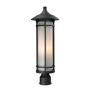Z-lite Woodland Outdoor Post Light 8.125x22.25 Black Matte Opal 529Phm-bk - All