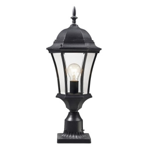 Z-lite Wakefield Outdoor Post Lt 9.5x24 Black Clear Beveled 522Phm-bk-pm - All