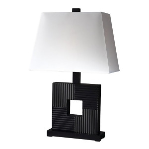 Z-lite Portable Lamps 1 Light Table Lamp 16x25.25 Black White Linen Tl107 - All