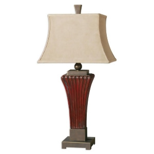 Uttermost Rosso Ribbed Ceramic Lamp 26465 - All