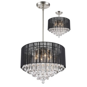 Z-lite Aura 6 Light Pendant Brushed Nickel Black 890-24Bk-c - All