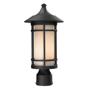 Z-lite Woodland Outdoor Post Light 8.125x16.625 Black Matte Opal 527Phm-bk - All