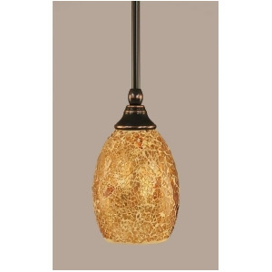 Toltec Lighting Stem Mini Pendant Black Copper Gold Fusion Glass 23-Bc-4175 - All