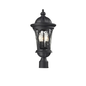 Z-lite Doma Outdoor Post Light 9x20.25 Black Water Glass 543Phm-bk - All