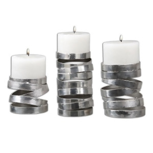 Uttermost Tamaki Silver Candleholders S/3 19810 - All