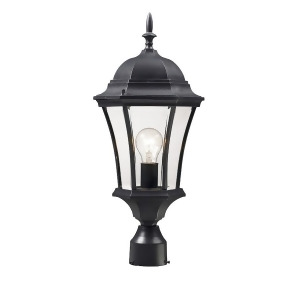 Z-lite Wakefield Outdoor Post Light 9.5x22 Black Clear Beveled 522Phm-bk - All