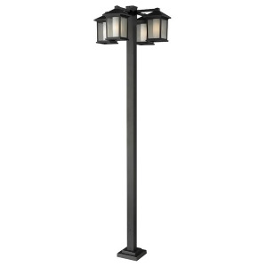 Z-lite Mesa 4 Lt Outdoor Post Oil Rubbed Bronze Clear/Opal 524-4-536P-orb - All