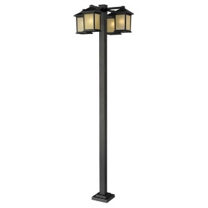 Z-lite Holbrook 4 Lt Outdoor Post Bronze Tinted Seedy 507-4-536P-orb - All