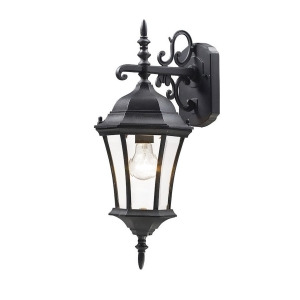 Z-lite Wakefield Outdoor Wall Light 8x8x21.75 Black Clear Beveled 522S-bk - All
